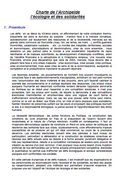 Publication Archipel Charte de l Archipel de l ecologie et des solidarites-V4